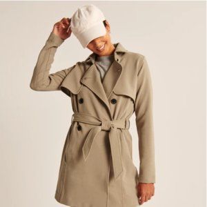 [LIKE NEW] XS Drapey Trench Coat Abercrombie Light Brown